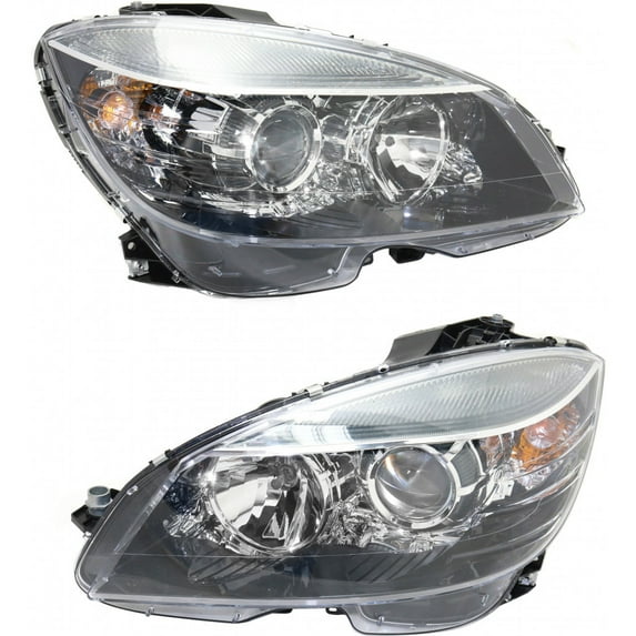 For Mercedes-Benz C300 Headlight Assembly 2008 09 10 2011 Pair Driver and Passenger Side | MB2502185 | MB2503185 | 204 820 21 39 | 204 820 22 39