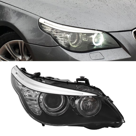 For 2008-2010 BMW 5-Series 528i xDrive/535i xDrive/550i/M5, Right Headlight, Passenger Side Headlight (Bulb Not Included)