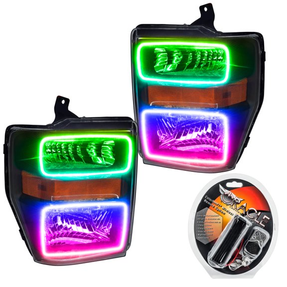 For 2008-2010 Ford F250/350 LED Headlights - Black Oracle