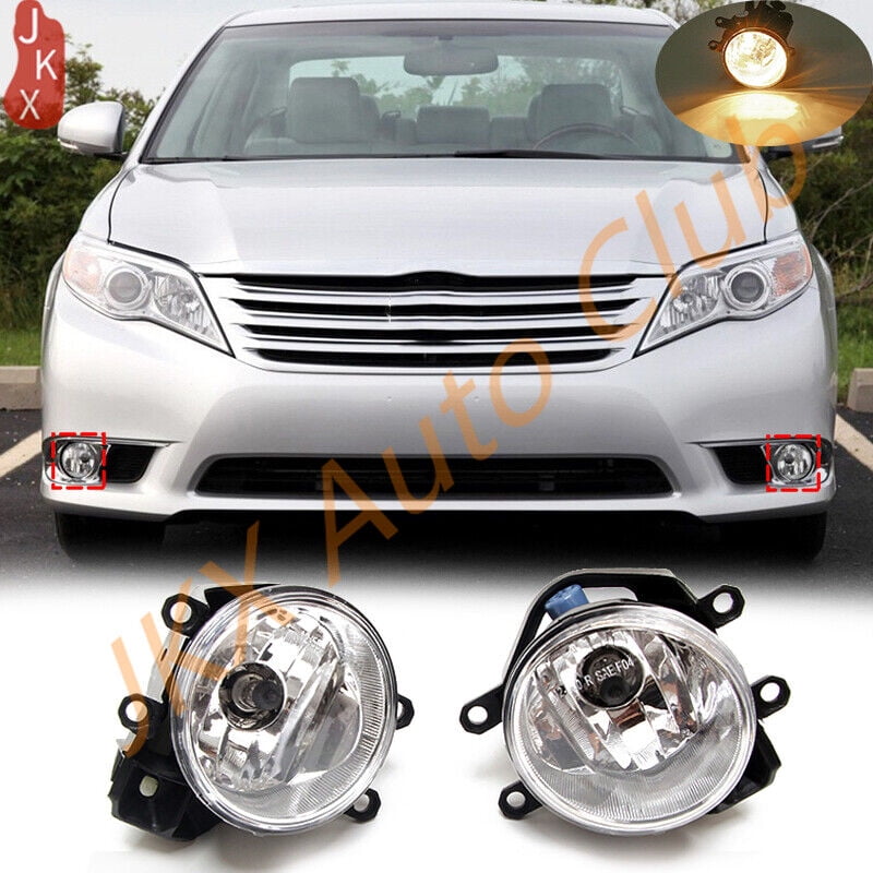 2PCS Fog Light Trim Set For 2008-2010 Toyota Avalon - Left & Right, Black With Chrome Molding - Soillar