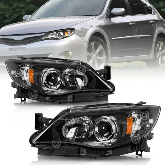 For 2008-2011 Subaru Impreza Outback/08-14 WRX Halogen Black Headlights Assembly