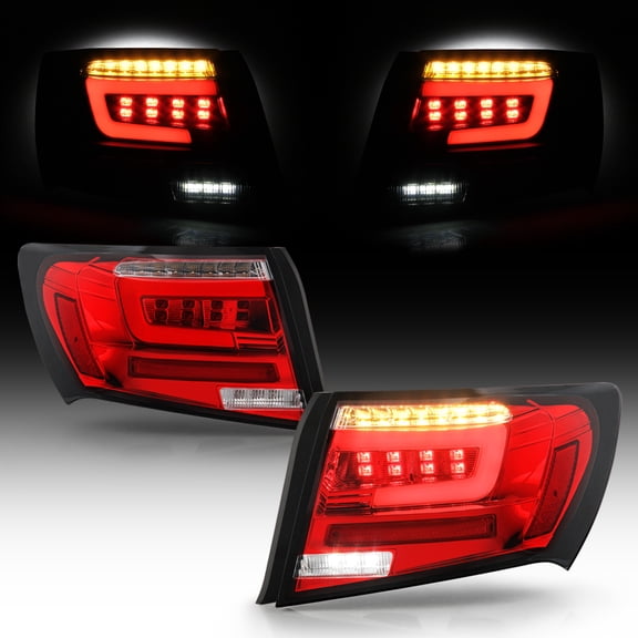 For 2008-2011 Subaru Impreza/WRX Sedan Red LED Tube Tail Lights Brake Lamps Set