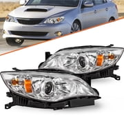 For 2008-2011 Subaru Impreza Outback Sport WRX Chrome Headlights Left&Right Lamp