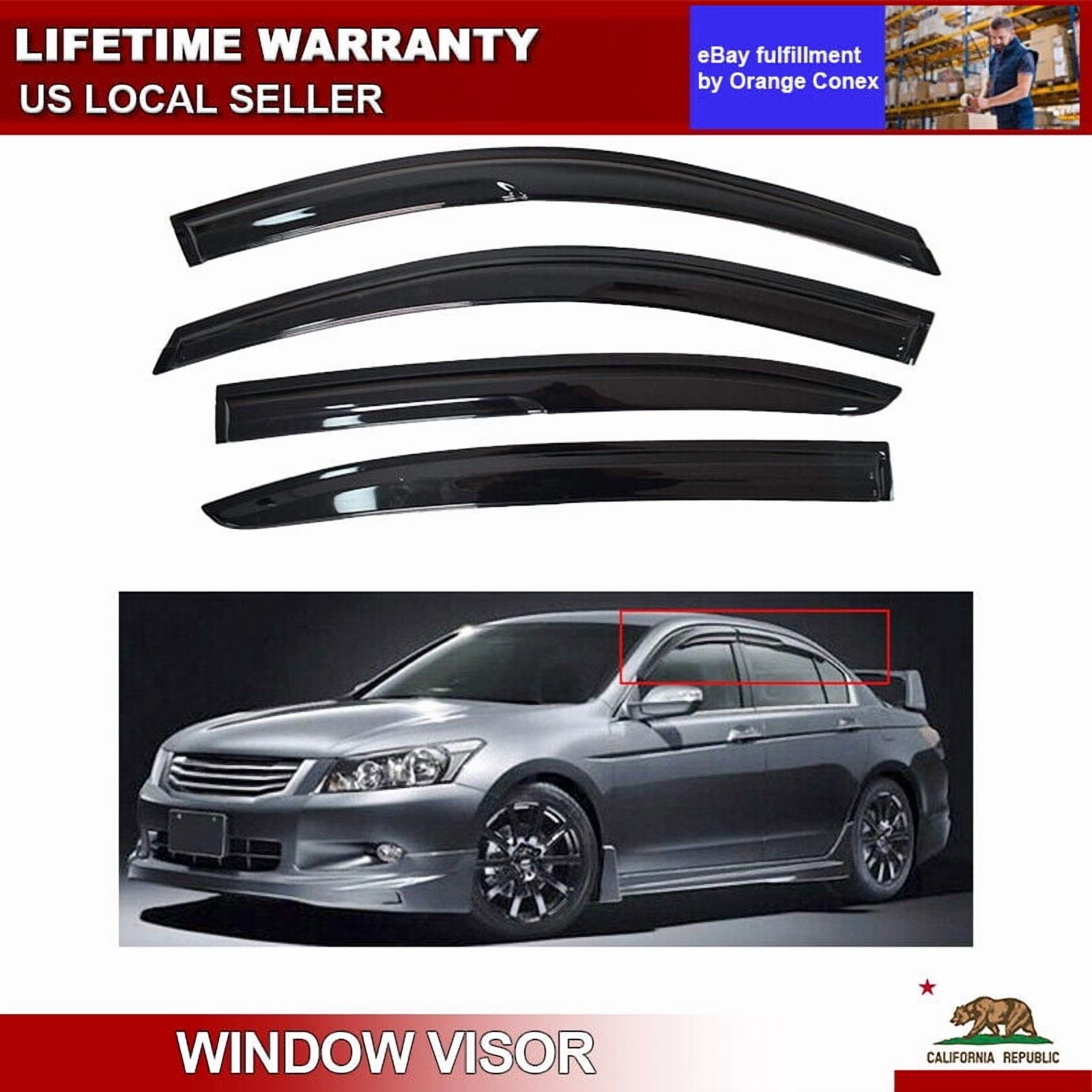 JDM Mugen Style Smoked Window Visors For 2008-2012 Honda Accord 8th Gen – 4 Piece Set