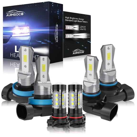 For 2008-2013 2015-2018 Chevrolet Silverado 3500 Combo 9005+H11+H16 LED Headlight Bulbs Kit High Low Beam Fog Light, 6000K Cool White