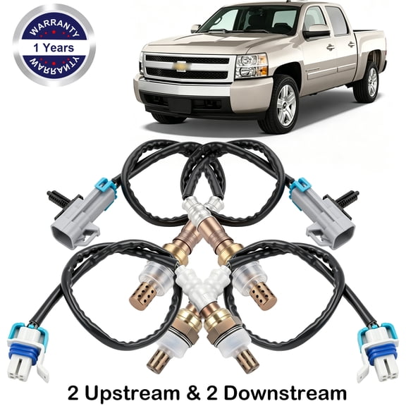 For 2008-2013 Chevrolet Silverado 1500 V8 4.8L 5.3L 6.0L 6.2L Oxygen O2 Sensors, 4PCS Upstream & Downstream Kit 234-4668 234-4256