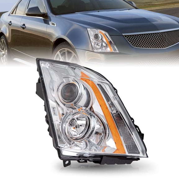 For 2008 -2014 Cadillac CTS CT-S Passenger Side LH/RH Halogen Headlights W/BULBS