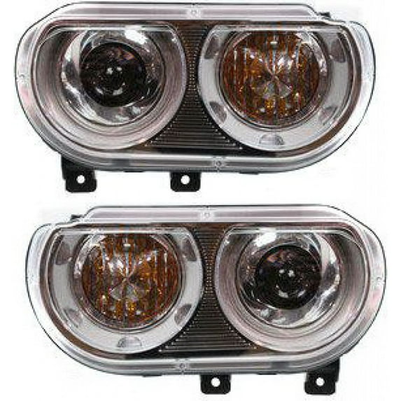 For Dodge Challenger Headlight Assembly 2008-2014 Driver and Passenger Side Pair HID Type Replaces CH2502219 CH2503219