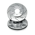 thumbnail image 1 of For 2008-2014 Lexus IS F R1 Concepts Front Silver Zinc Cross Drilled Brake Rotors, 1 of 5