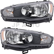 For 2008-2015 Mitsubishi Lancer Headlight Halogen Set Driver and Passenger Side