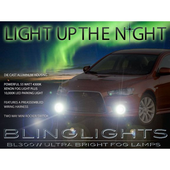 For 2008-2015 Mitsubishi Lancer Ralliart Fog Lamps Driving Lights Kit