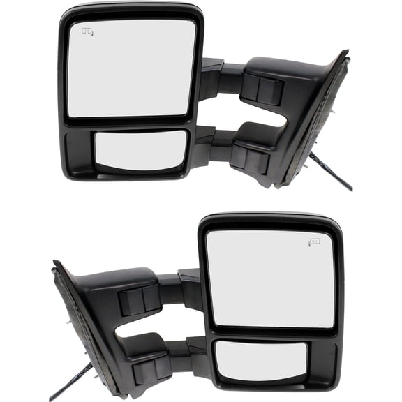 For 2008-2016 F-450 Super Duty Mirror Black SET PAIR