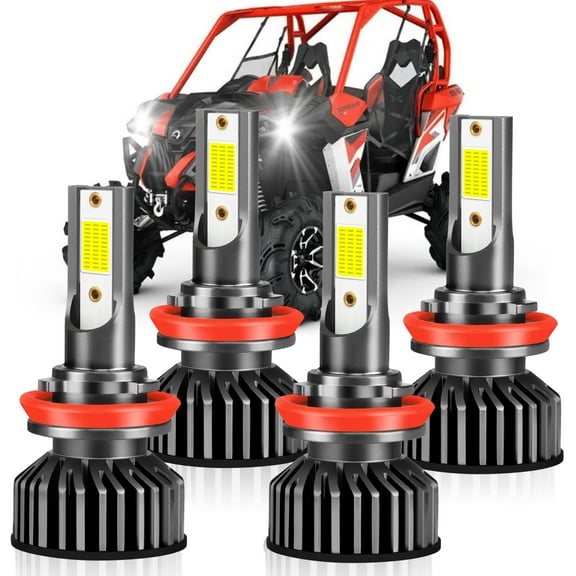 For 2008-2016 Freightliner Cascadia Commercial Truck LED Headlight Bulbs Kit H11 High Low Beam 6000K White 4pcs