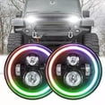 thumbnail image 1 of For 2008-2016 Jeep Patriot - Pair 7" inch Round RGB Headlights Hi/Lo Light 6000K Qty 2, 1 of 14