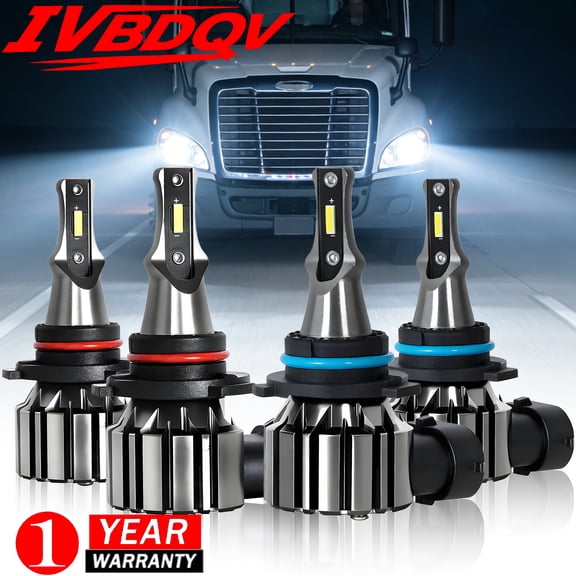 For 2008-2018 International Prostar LED Headlights Bulb 9005 High Beam 9006 Low Beam Lamp Set