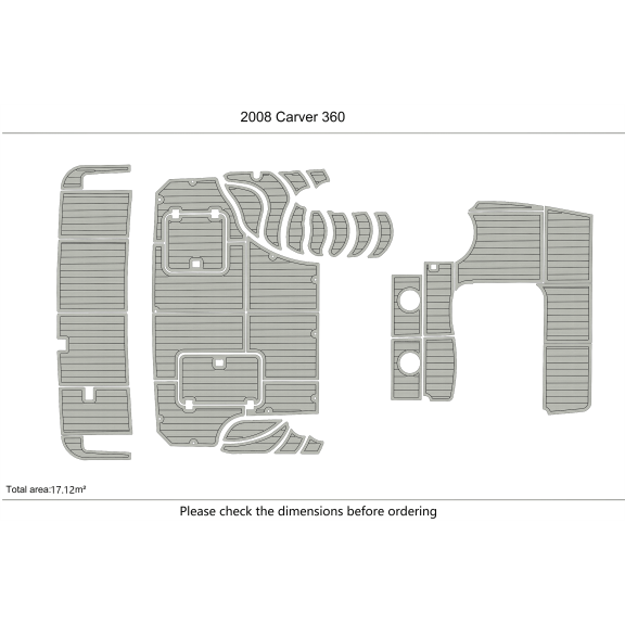 For 2008 Carver 360 EVA Foam Marine Decking, Non-SlipYacht Flooring Mat, 6mm Thick, Durable and Easy to Clean Boat Pad
