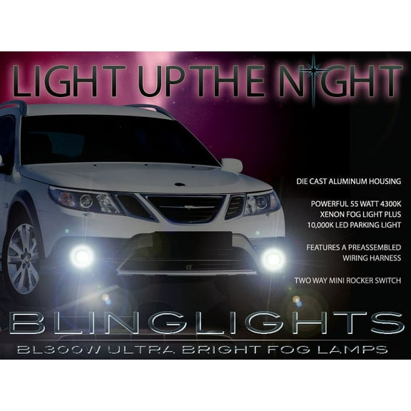 For 2008 Saab 9-3 93 Turbo X TurboX XWD Xenon Foglamps Foglights Driving Fog Lamps Lights Lamp Light Kit