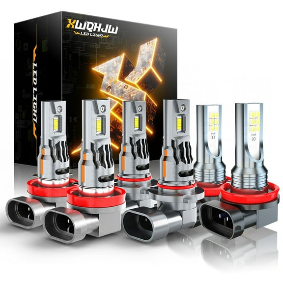 For 2009-14 Nissan Murano 6X 6000K LED Headlight Hi/Lo Beam + Fog Light Bulbs