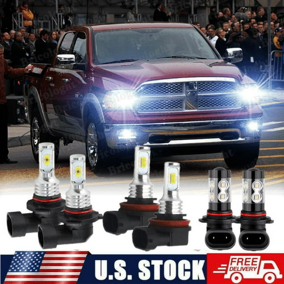 For 2009 2010 2011 2012 Dodge Ram + RAM 1500 2500 3500 LED Headlight Foglight