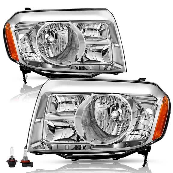 For 2009 2010 2011 Honda Pilot Halogen Headlights Assembly Pair W/BULBS