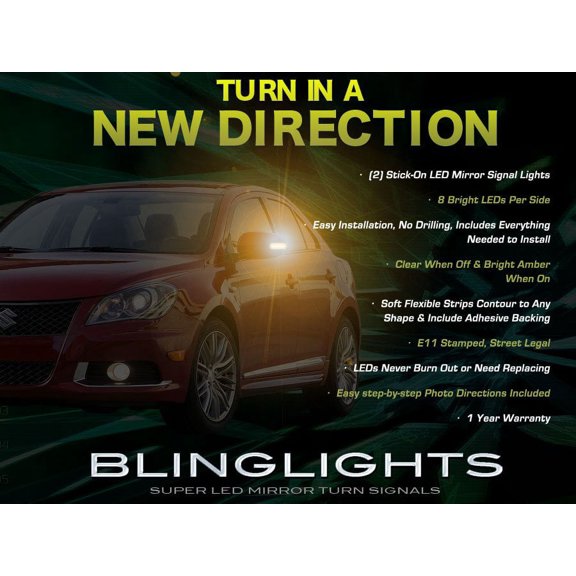 For 2009 2010 2011 Suzuki Kizashi LED Mirror Turnsignals LED Turn Signals Lights LEDs Signalers Lamps