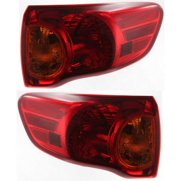 For 2009-2010 Toyota Corolla Tail Light Driver and Passenger Side w/ Bulbs CAPA Certified TO2800175, TO2801175 | 81560-02460, 81550-02460