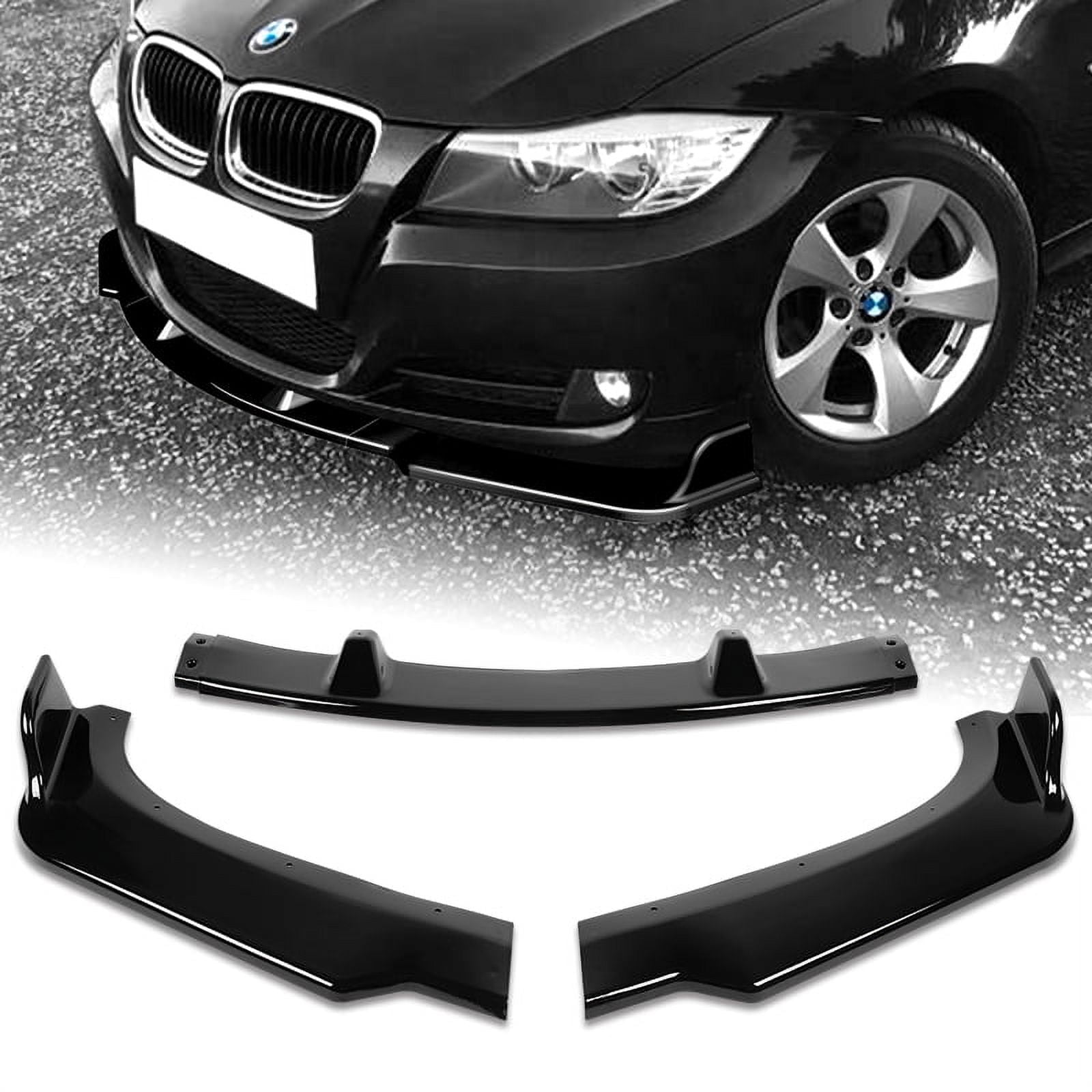For 2009-2011 BMW E90 Sedan 3-Series Painted Black Front Bumper Body Spoiler Lip