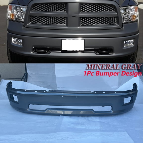 For 2009-2012 Dodge Ram 1500 w/ Fog Light Cutouts Front Bumper Face Bar Mineral Gray (Paint Code:PDM/CDM)