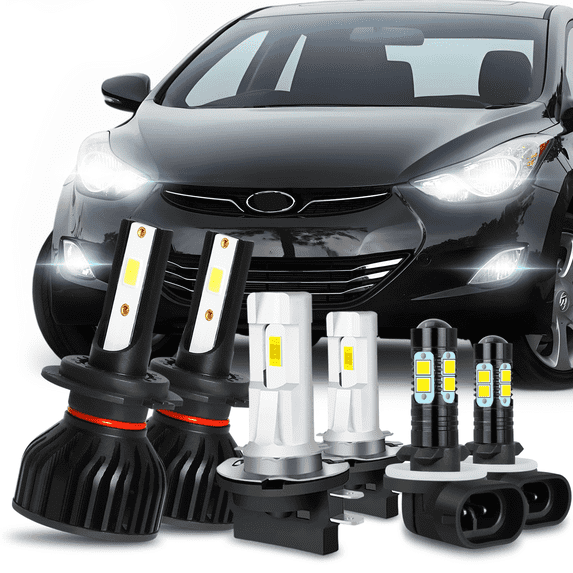 For 2009-2012 Hyundai Elantra Hatchback LED Headlight Bulbs High Low Beam Fog Light Bulbs 6pcs