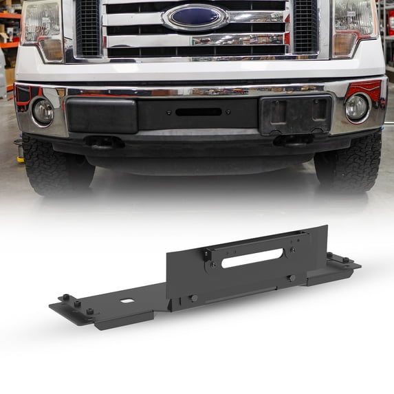For 2009-2014 Ford F-150 (Excluding raptor) Factory Front Bumper Hidden Winch Plate - Accommodates Up to a 12,500 lbs Winch