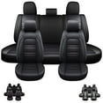 thumbnail image 1 of For 2009-2014 Ford F150 5 Seats Truck Car Seat Covers Waterproof Pu Leather Cushion Protector Black, 1 of 9
