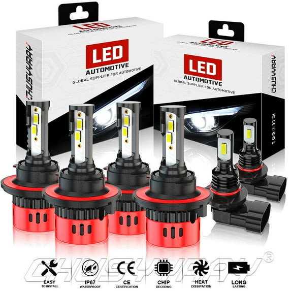 For 2009-2014 Ford F150 6000K 6pcs LED Headlight High&Low Beam Fog Light Bulb Combo 9008+9008+9145