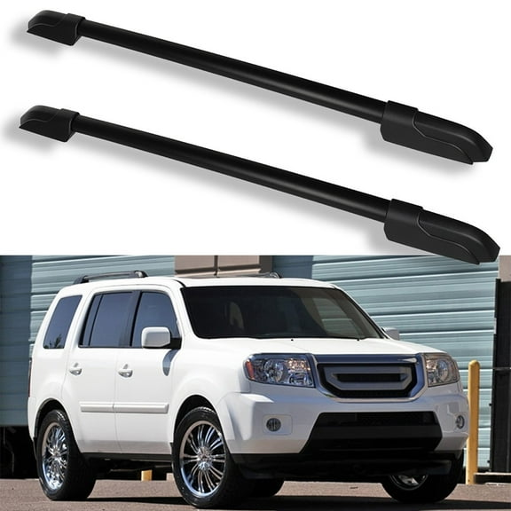 For 2009-2014 Honda Pilot RUBBER Roof Rack Side Rails Bar Set Luggage Cargo