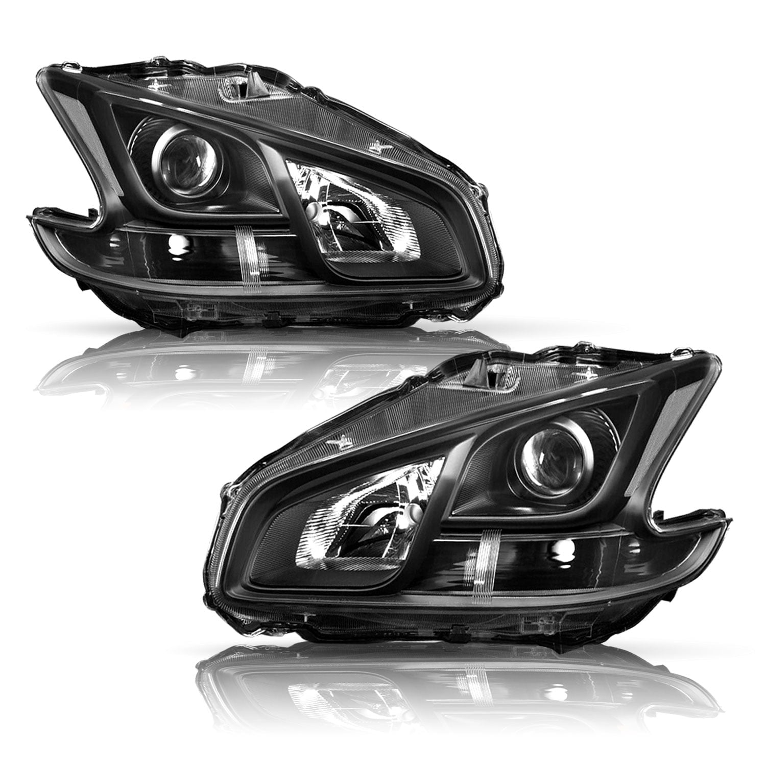 For 2009-2014 Nissan Maxima Halogen Headlights Assembly Headlamps Left+Right