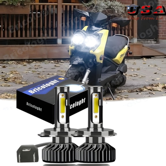 For 2009-2015 Yamaha YW125 Zuma 125 H4 LED Headlight Bulb Kit 6500K White Hi/Lo