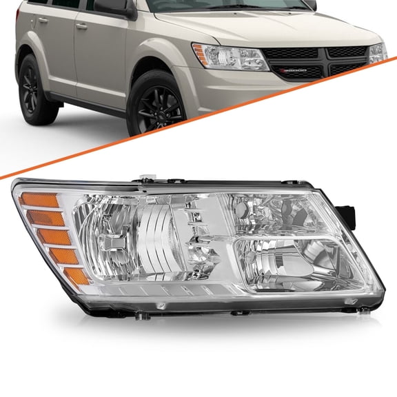 For 2009-2020 Dodge Journey Headlight Right Passenger Side Chrome Headlamp 09-18