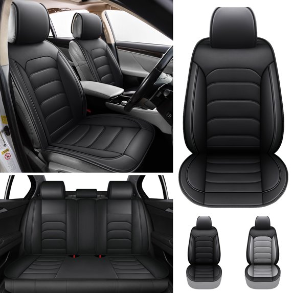 For 2009-2020 Lincoln MKZ Car Seat Cover 5 Seats PU Leather Automotive Vehicle Front&Rear Cushion Covers Interior Accessories Black