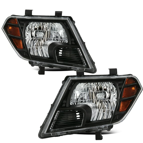 For 2009-2021 Nissan Frontier Truck Black Headlights Headlamps Left & Right Pair