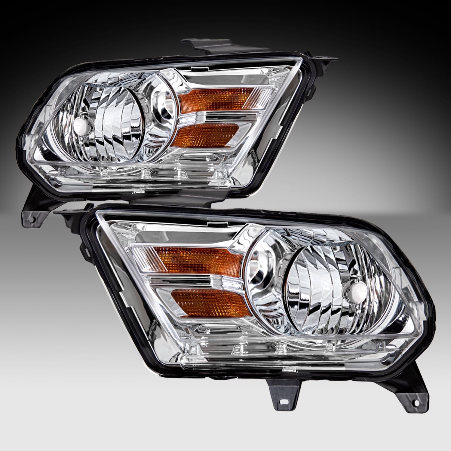For 2010 2011 2012 2013 2014 Ford Mustang Halogen Type Headlight Headlamp Pair