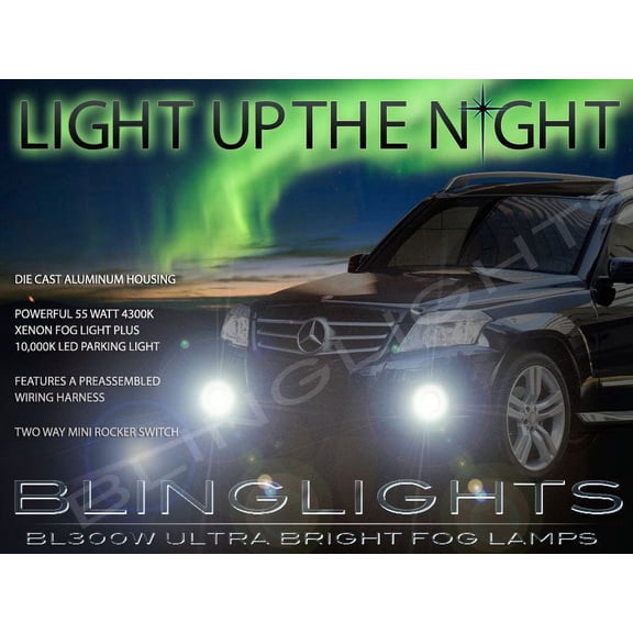 For 2010 2011 2012 Mercedes-Benz GLK350 GLK 350 Fog Lamps Driving Lights Foglamps Foglights Kit