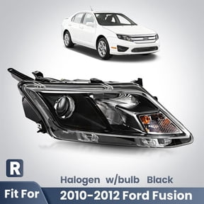 For 2010-2012 Ford Fusion Halogen Headlight Right Passenger Side with BULB Black