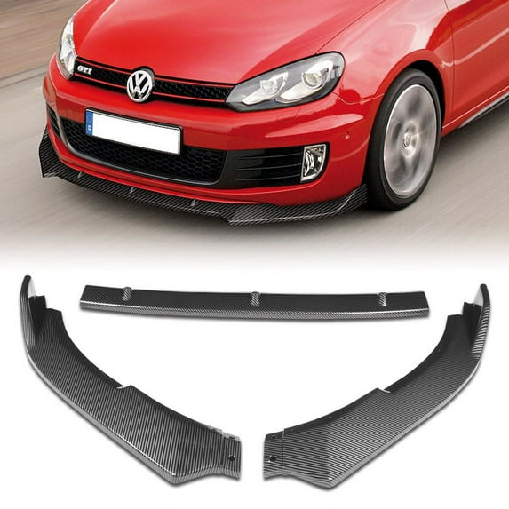 For 2010-2013 Volkswagen Golf MK6 GTI Carbon Look Front Bumper Body Spoiler Lip