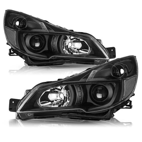 For 2010-2014 Subaru Outback Legacy Projector Black Headlights Lamp Assembly L+R