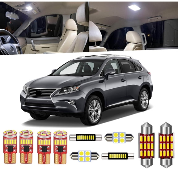 For 2010-2015 Lexus RX350 RX450h LED Interior Lights Upgrade Package, Super Bright 6000K White Map Dome Bulbs Error Free (20-Pack)