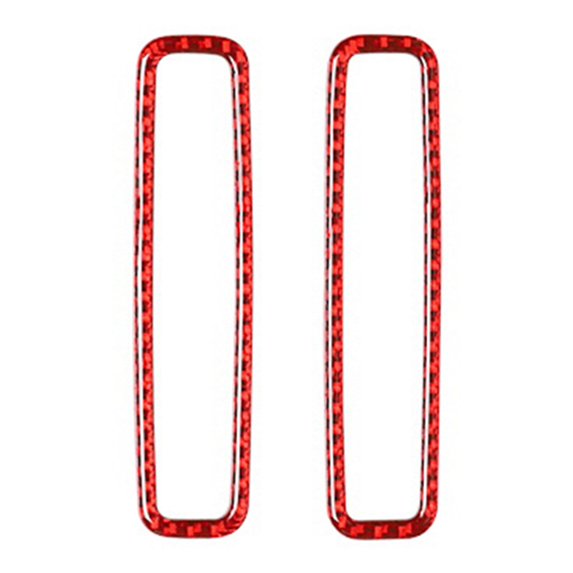 For - 2010-2016 ABS Carbon Fiber Red B Pillar Vent Air Outlet Frame Decor Car Decorative Cover