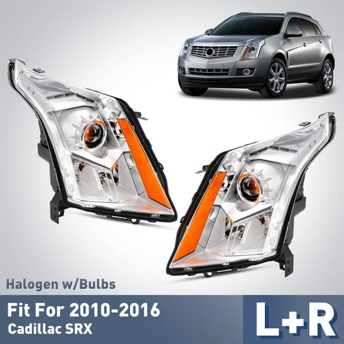 For 2010-2016 Cadillac SRX Halogen w/LED Projector Headlights Left+Right Side