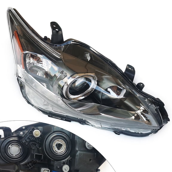 For 2011 2012 2013 2014 2015 2016 Lexus CT200h Halogen Right Headlight Replacement Right Passenger Side Headlamp Clear Lens Black Housing