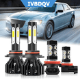 thumbnail image 1 of For 2011 2012 2013 2014 Chrysler 300 White 9012 LED Headlight +H11 Fog Light Bulbs 4pcs, 1 of 13