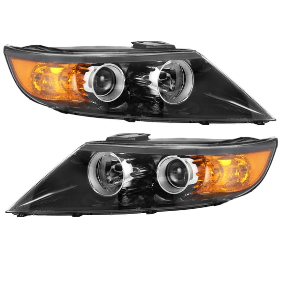 For 2011 2012 2013 Kia Sorento Black Amber Halogen Projector Headlight