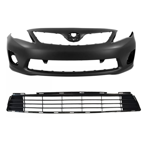 For 2011 2012 2013 Toyota Corolla Front Bumper Cover & Lower Grille Set